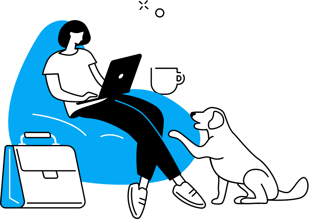 Grafik-Frau-Sessel-Laptop