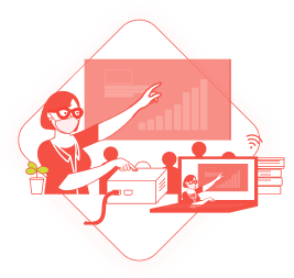 Grafik-rot-Frau-Präsentation