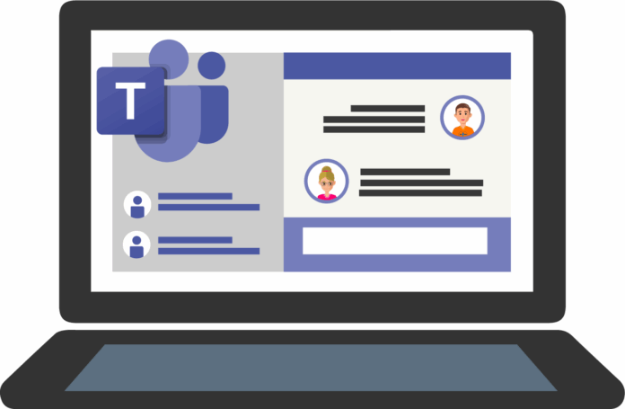 FNS_uniper_teams visual animierter-laptop-mit-teams-geöffnet-als-tool-für-wissenscommunity-und-wissenssicherung